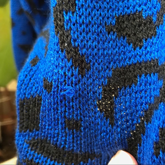 Vintage 80s Star Flower Design Batwing Sweater - Picture 5 of 7